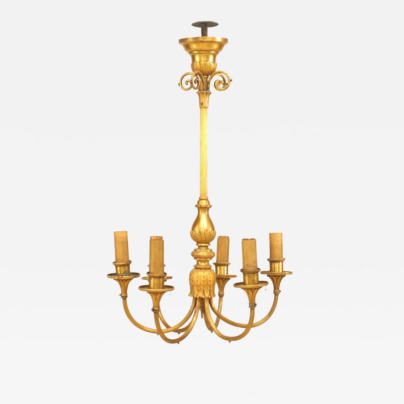 English Georgian Style Gilt Bronze Chandelier