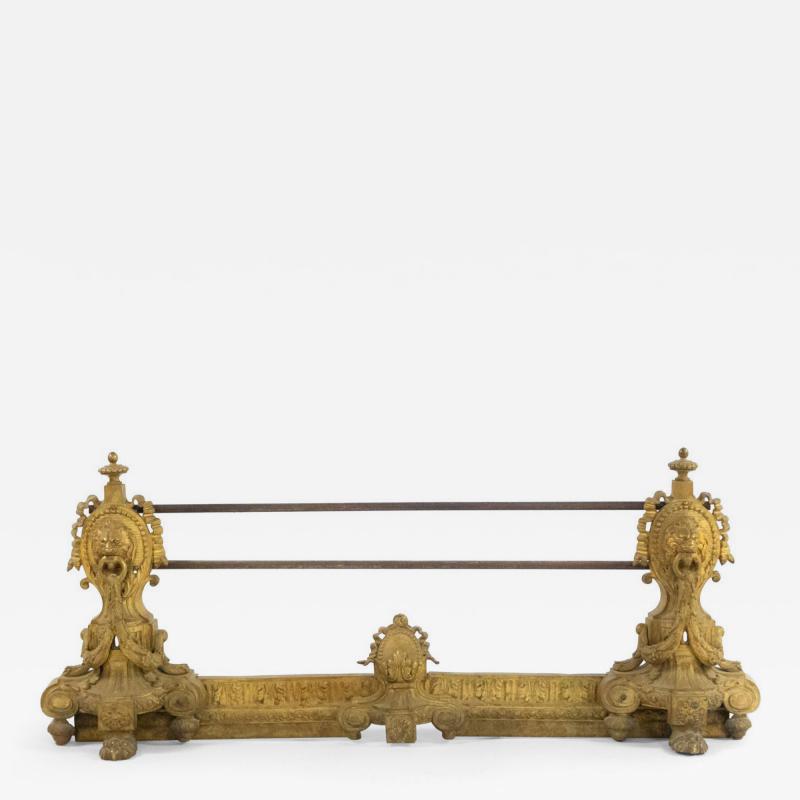 English Georgian Style Gilt Bronze Fire Fender
