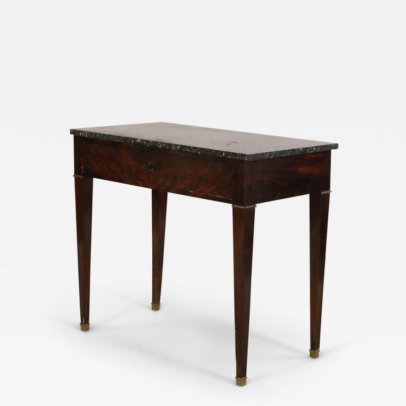 English Georgian Style Mahogany And Black Marble Console Table
