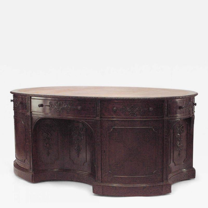 English Georgian Style Mahogany Partners Desk