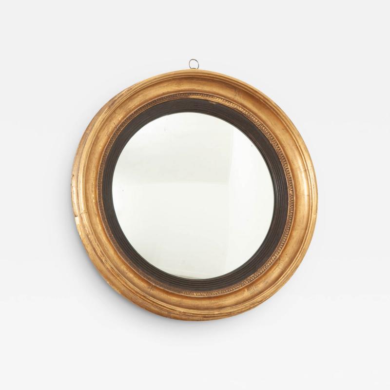 English Gold Gilt Convex Mirror