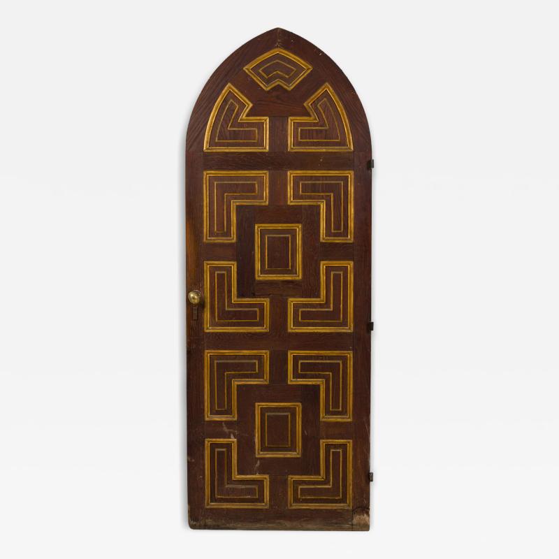 English Gothic Revival Dark Oak Paneled Doors