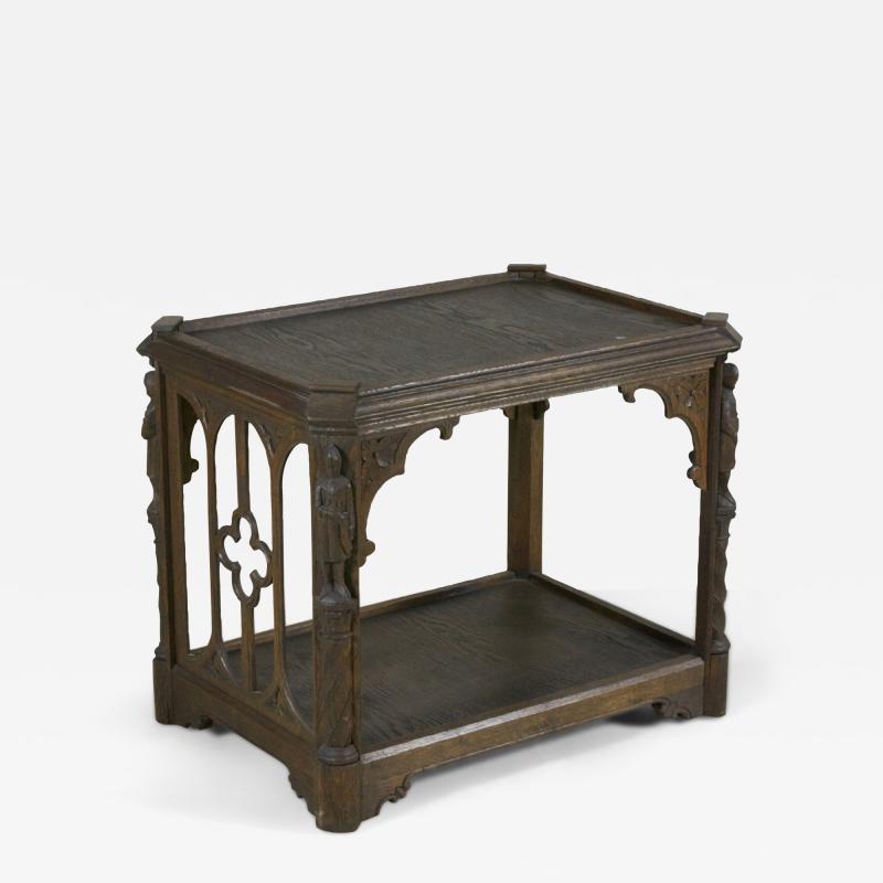 English Gothic Style Oak End Table