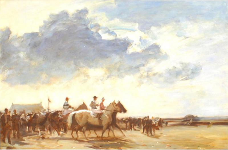 English Horse Jockey Oil Painting