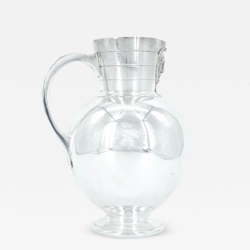 English Late 19th Century Silver Plate Tableware Serving Water Pitcher