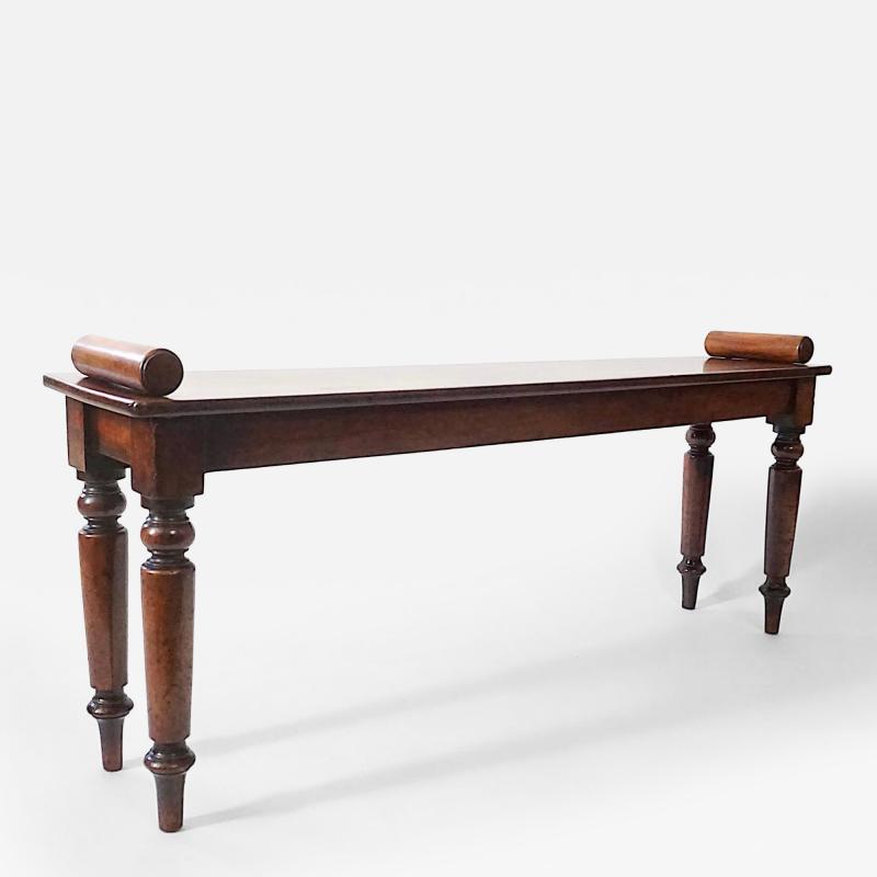 English Mahogany Hall Bench circa 1830