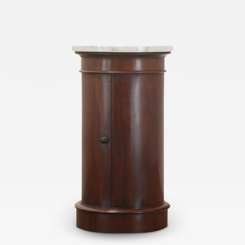 English Mahogany Marble Bedside Table