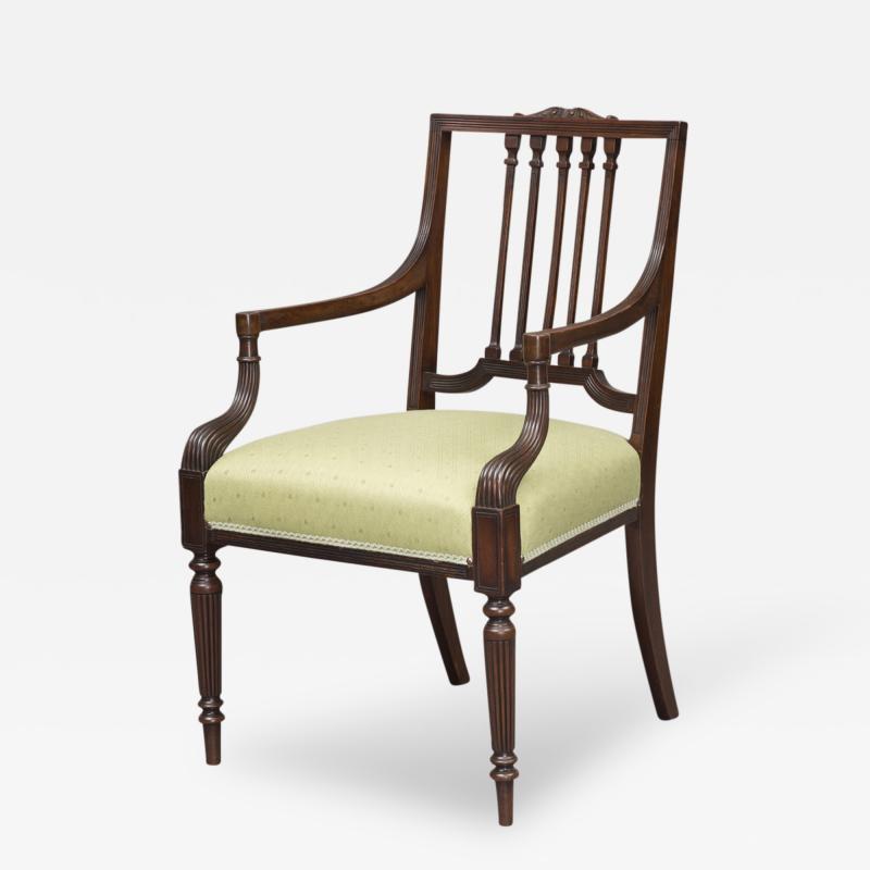 English Mahogany Open Armchair