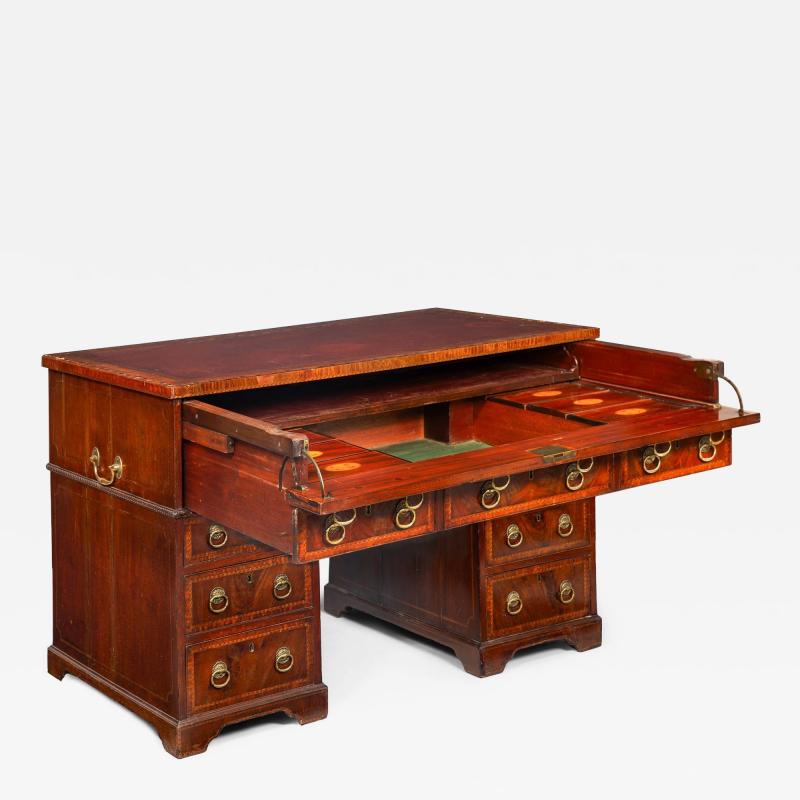 English Mahogany Partner s Pedestal Rent Desk by James Winter ca 1830