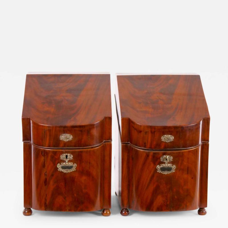 English Mahogany Wood Campaign Cellarette Wine Storage Box