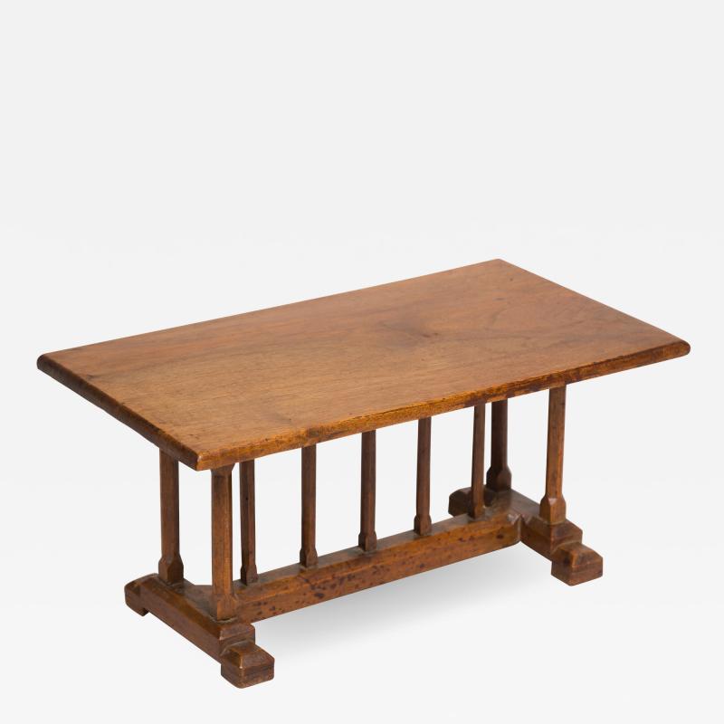 English Miniature Arts and Crafts Trestle Table