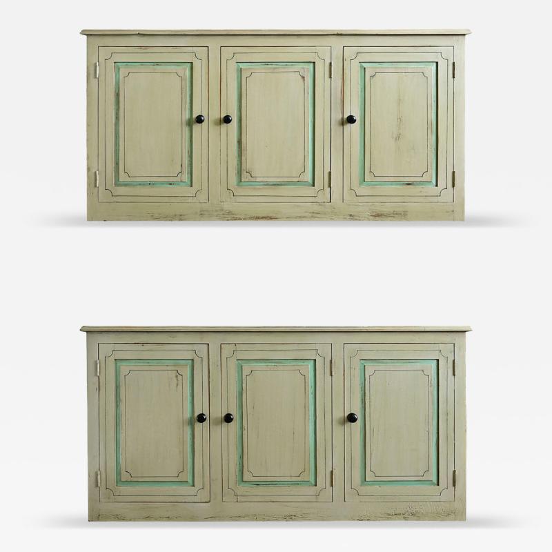 English Pair of 20th Century Painted Sideboards