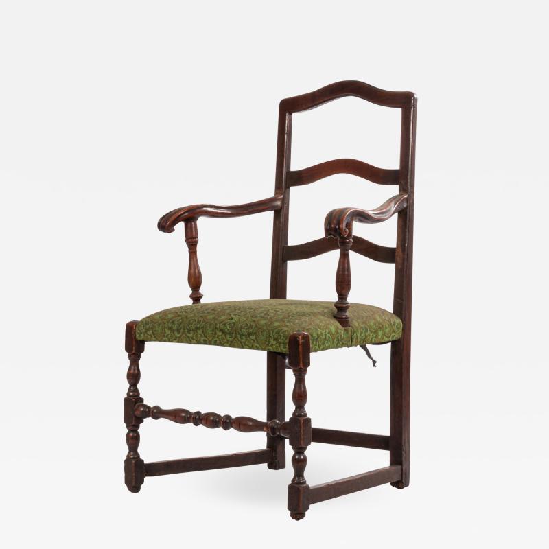 English Provincial Walnut Arm Chair