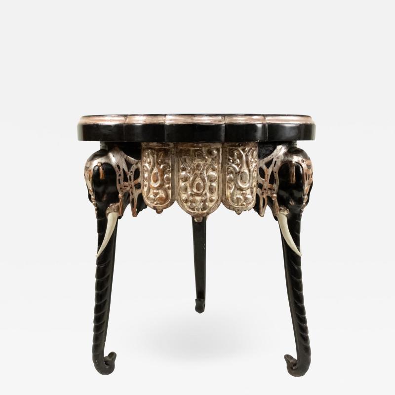 English Regency Black Lacquered Elephant Side Table