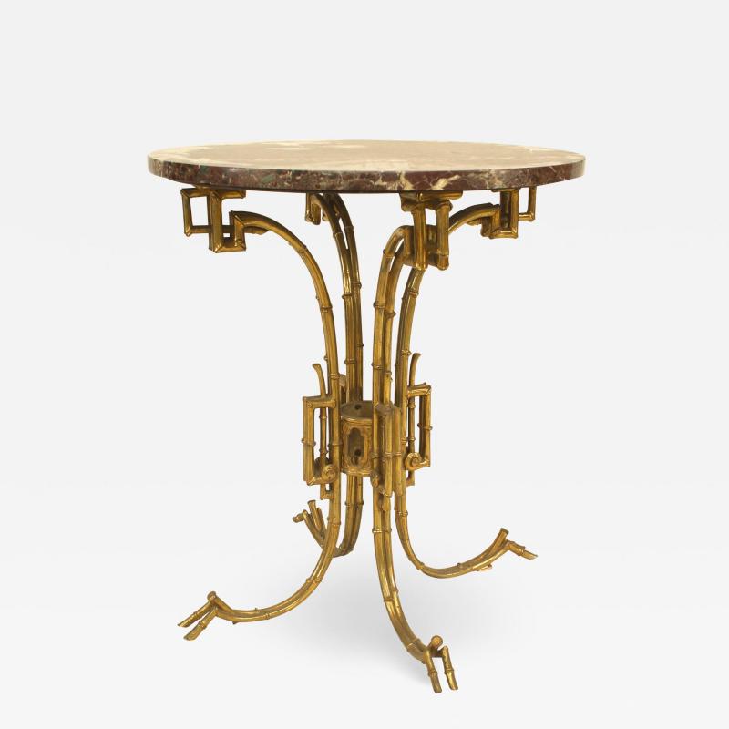 English Regency Brass and Marble End Table