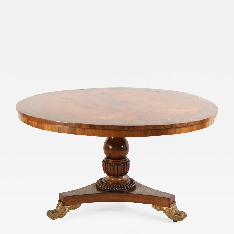 English Regency Inlaid Circular Center Table