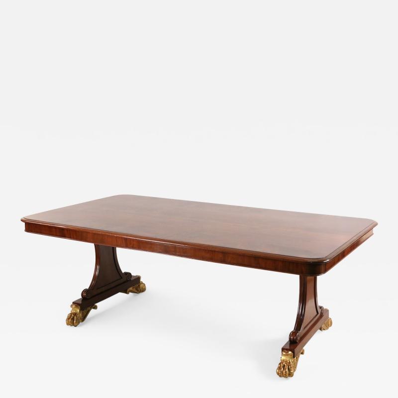 English Regency Mahogany Claw Foot Dining Table