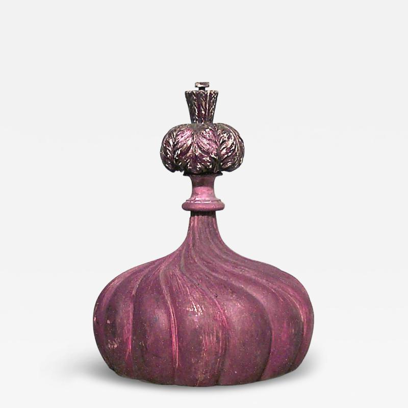 English Regency Red Painted Finials