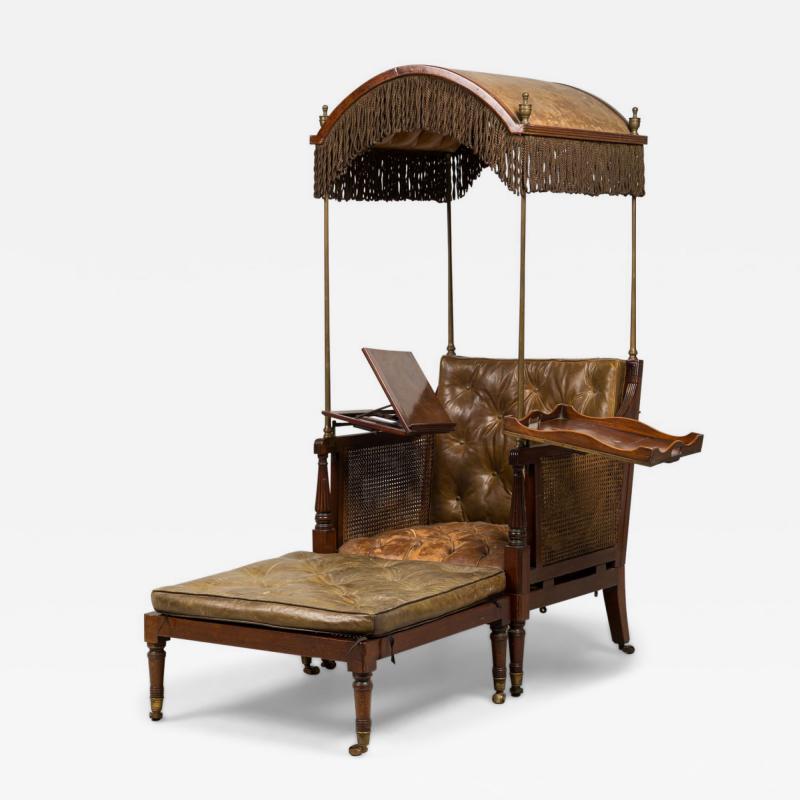 English Regency Style Canopy Library Arm Chair
