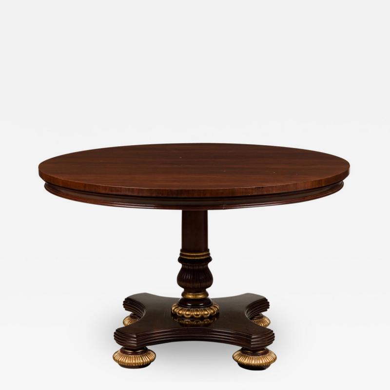 English Regency Style Mahogany Round Center Table