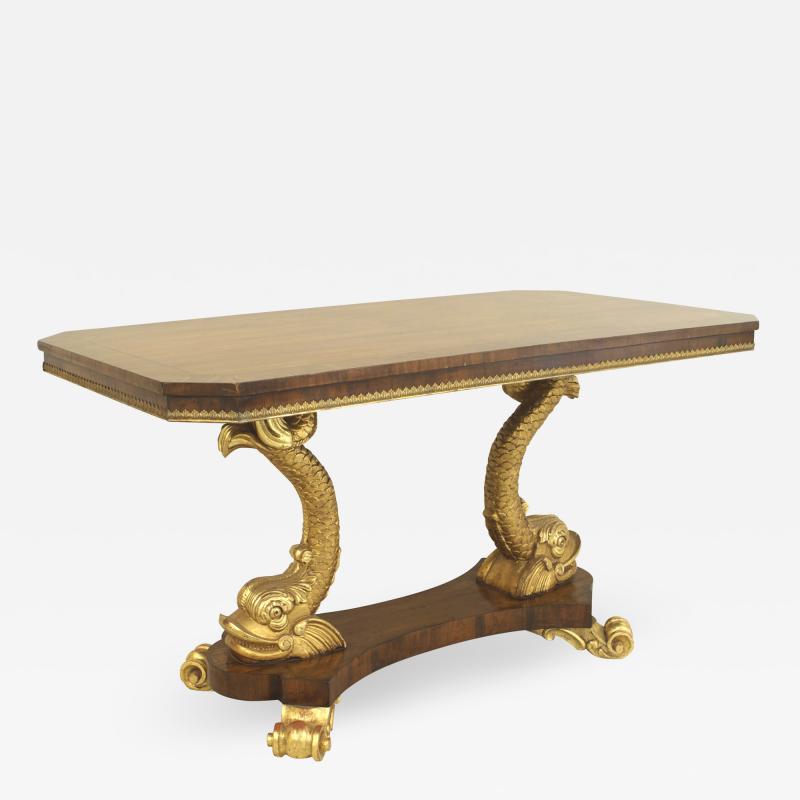 English Regency Style Rosewood Dolphin Center Table