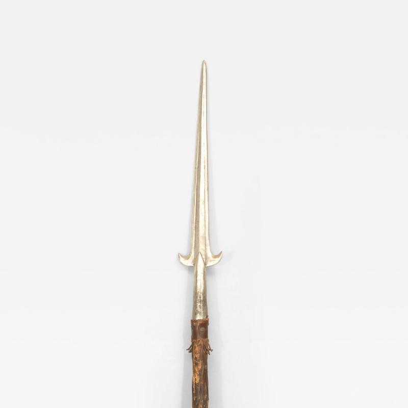 English Renaissance Style Steel and Leather Spear