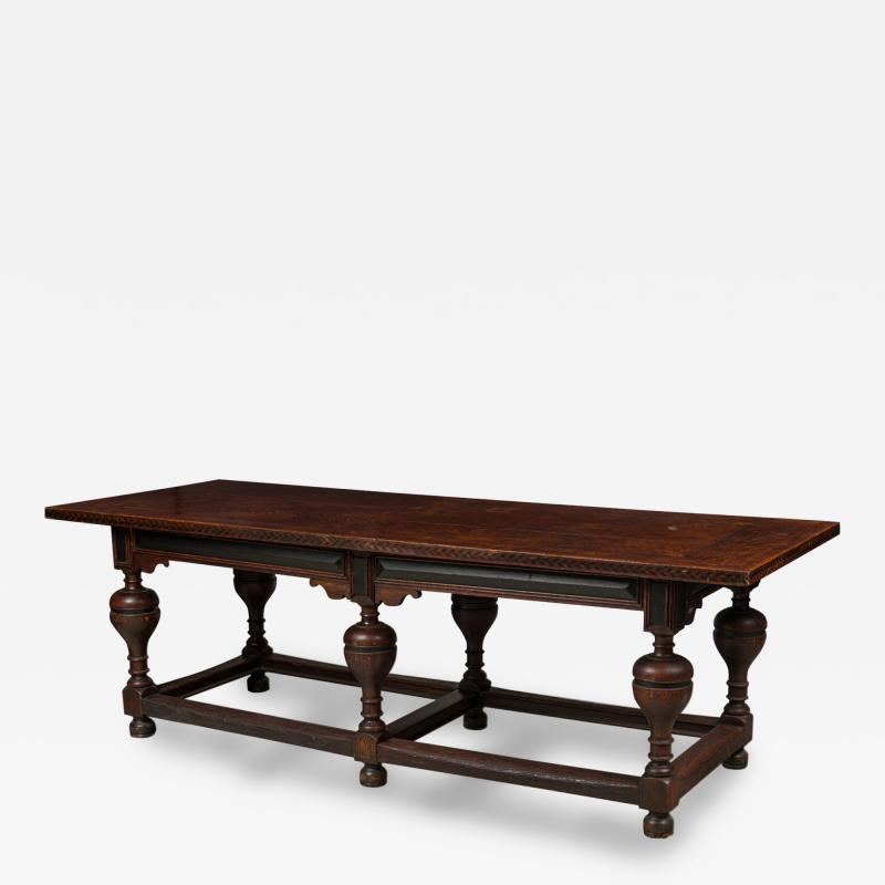 English Renaissance Style Wood Dining Conference Table