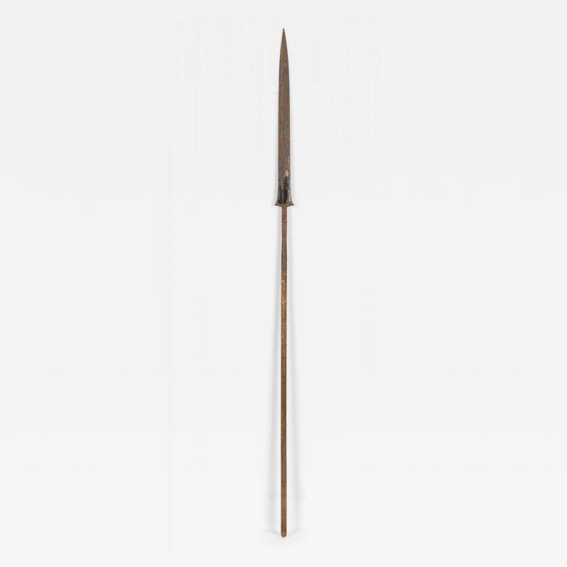 English Renaissance Style Wood and Iron Spear