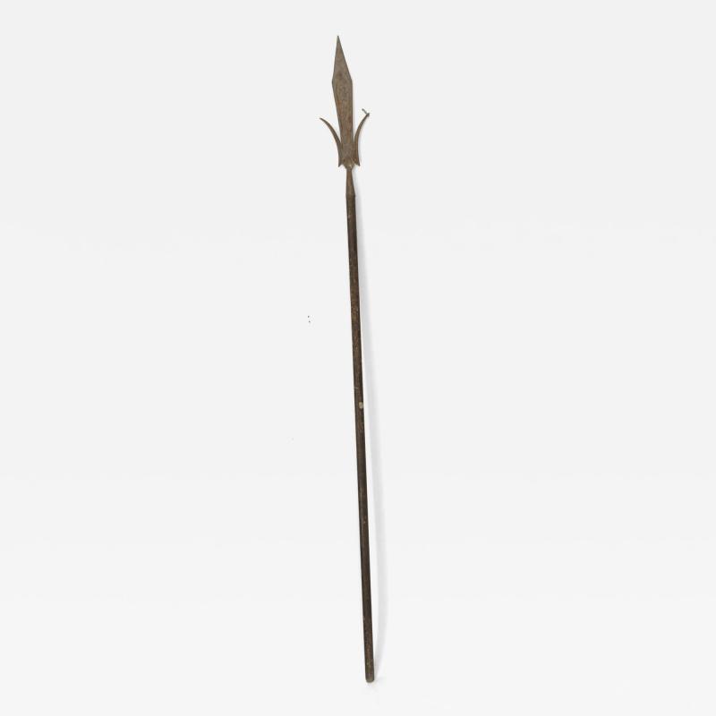 English Renaissance Style Wood and Iron Spear