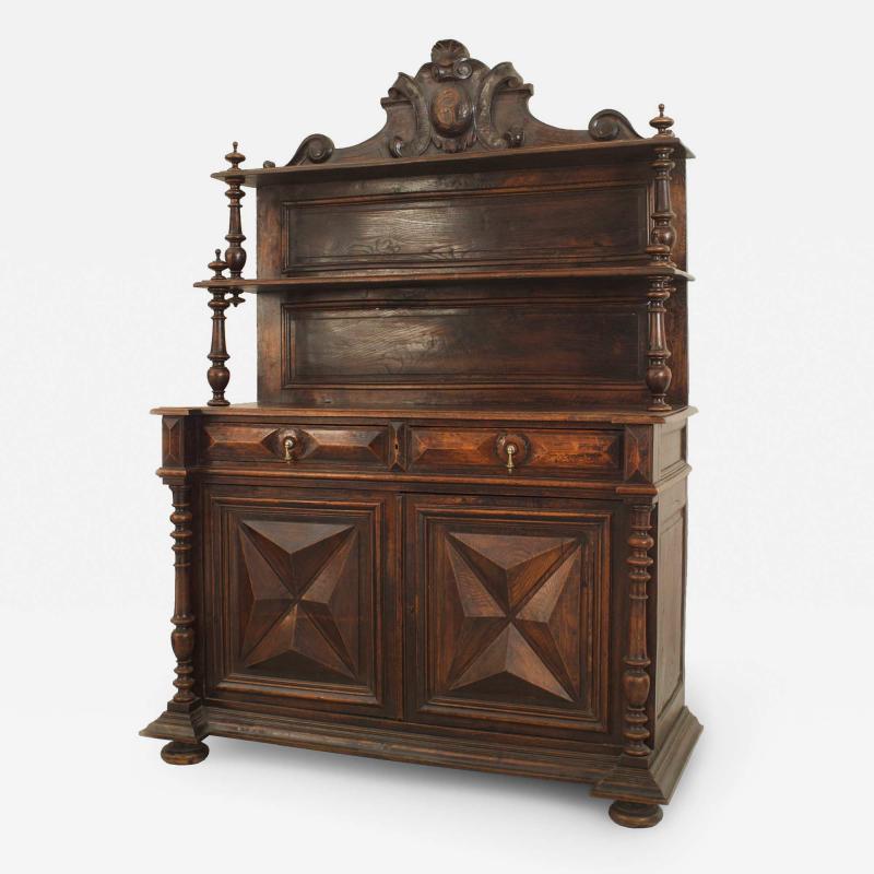 English Renaissance Walnut Hutch