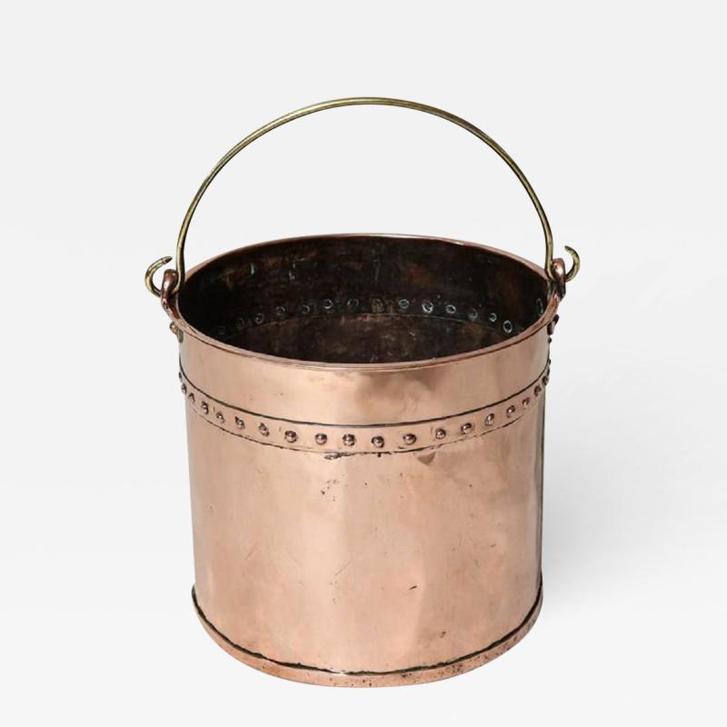 English Riveted Copper Bucket