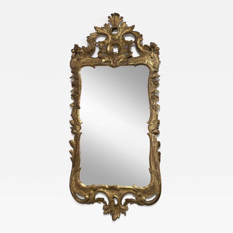 English Rococo Gilt Wood Mirror