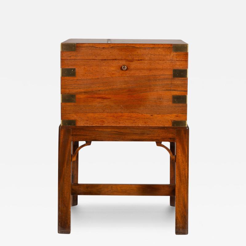 English Rosewood And Brass Humidor On Stand