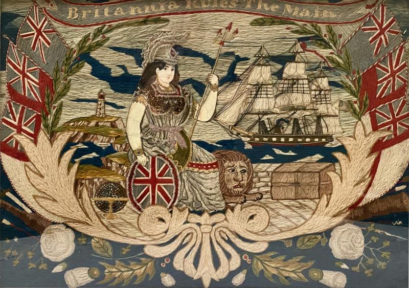 English Sailors woolwork Britannia Rules The Main 