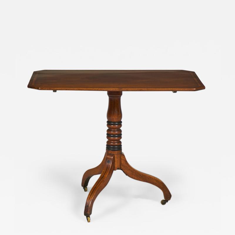 English Sheraton Mahogany Tilt Top Tea Table