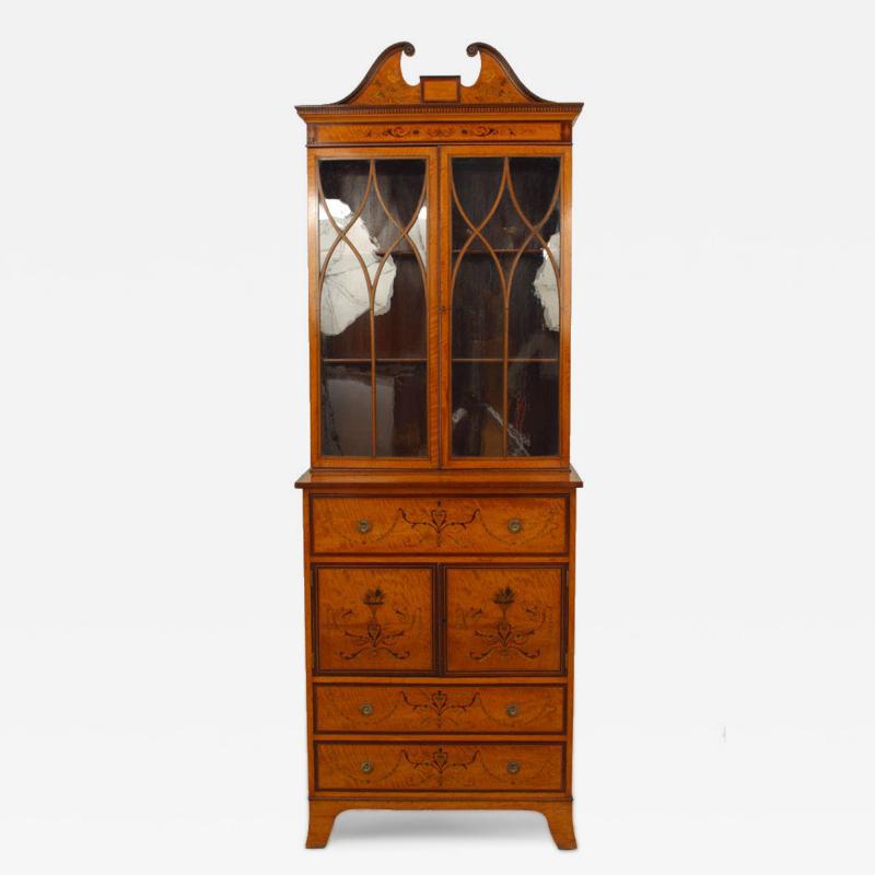 English Sheraton Satinwood Secretary