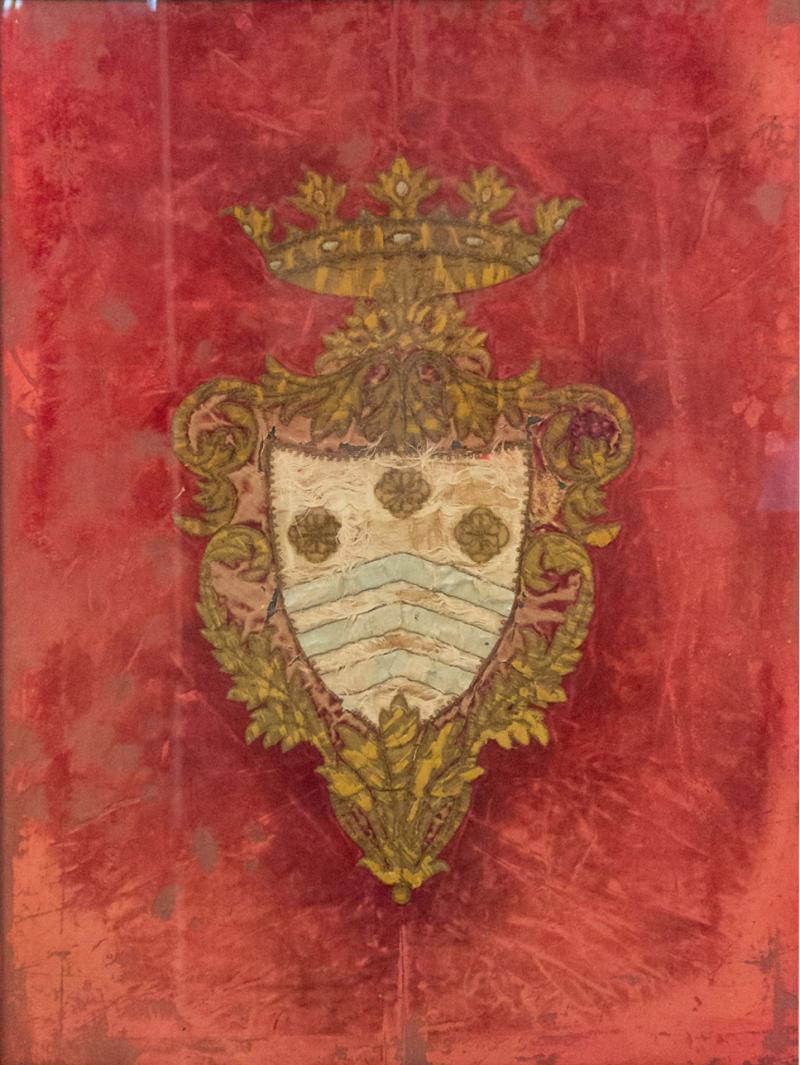 English Silk and Gold Embroidered Coat of Arms