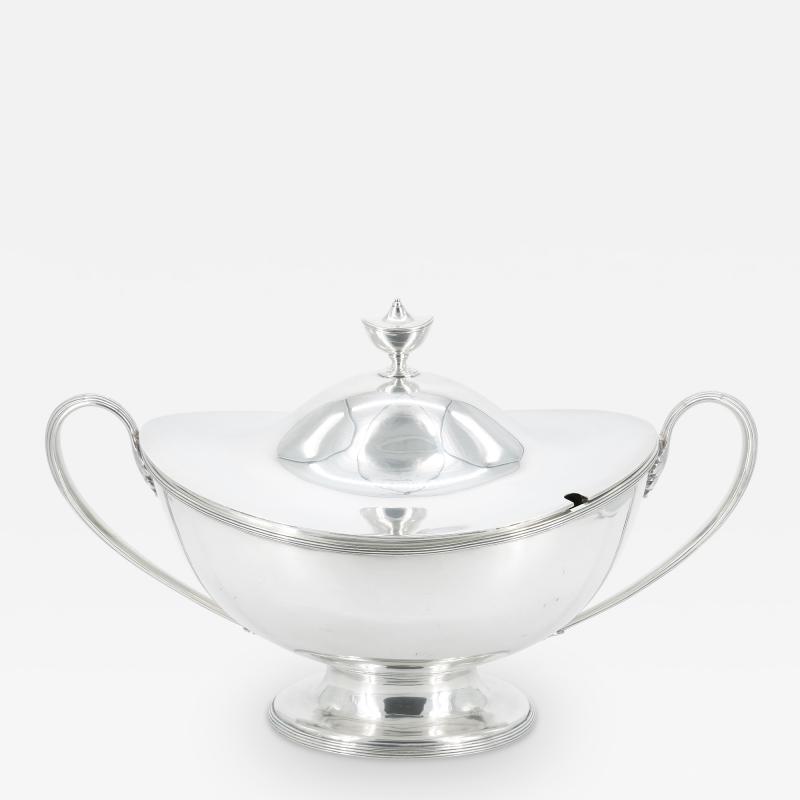 English Silver Plate Boat Shape Covered Tureen