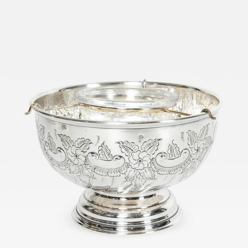 English Sterling Plate Caviar Dish Set
