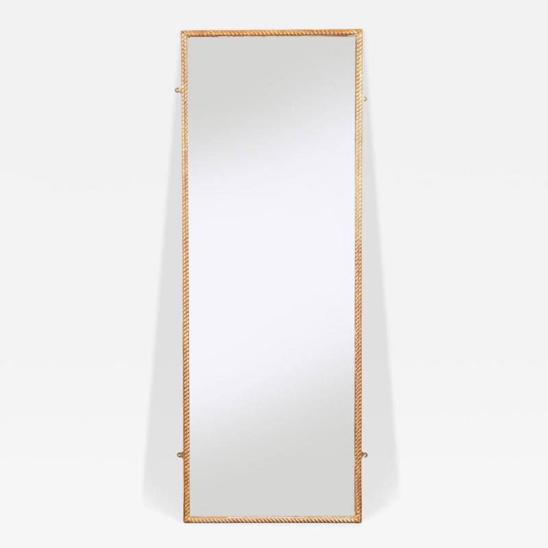 English Tall Giltwood Rope Edge Mirror