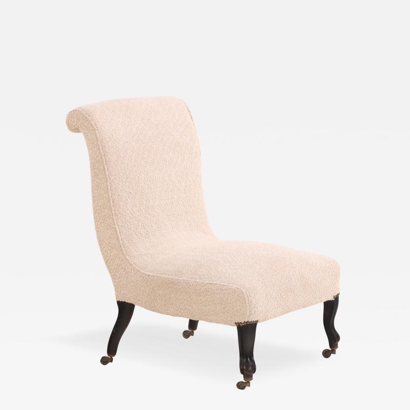 English Upholstered Slipper Chair C 1900