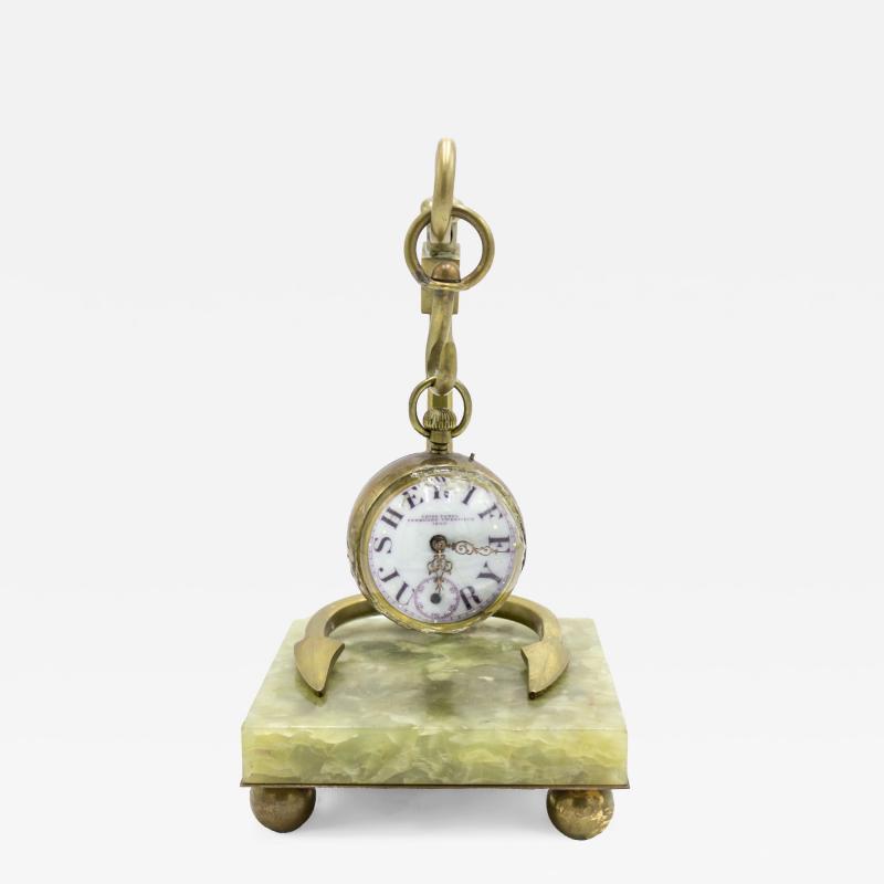 English Victorian Brass Anchor Clock