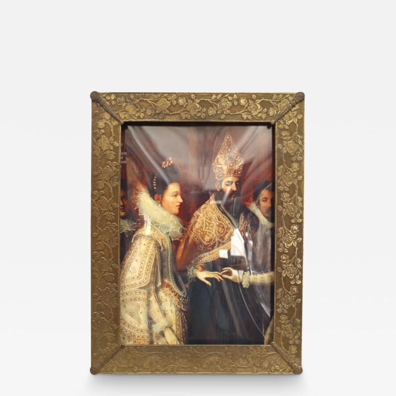 English Victorian Brass Picture Frame 7