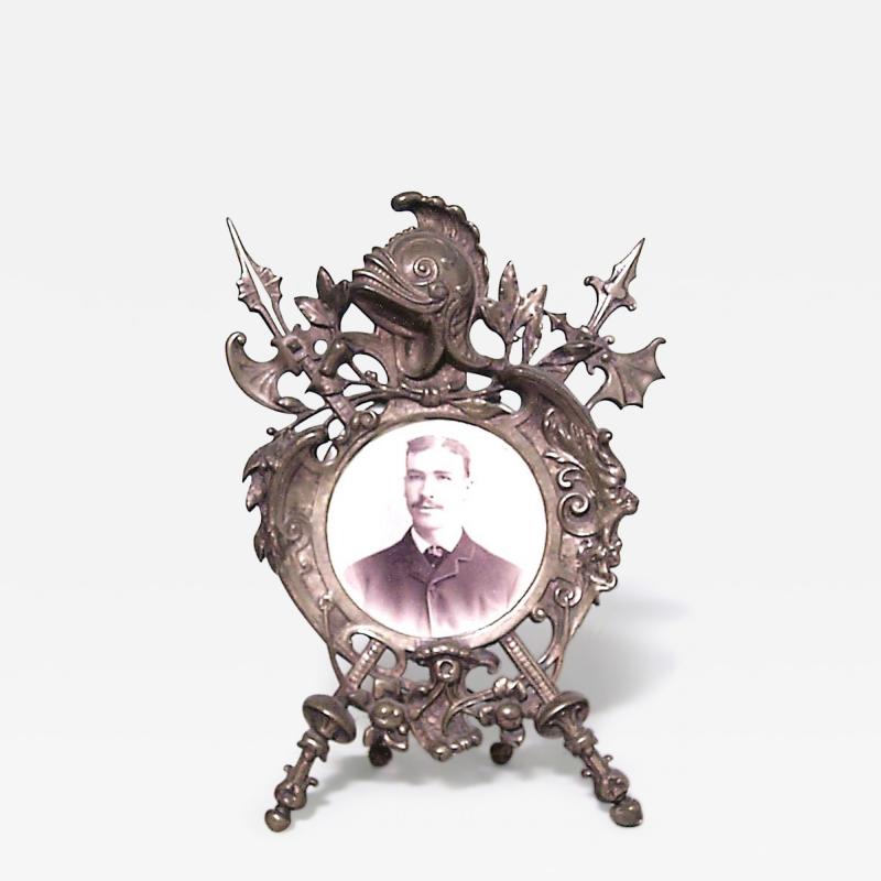 English Victorian Bronze Military Picture Frame