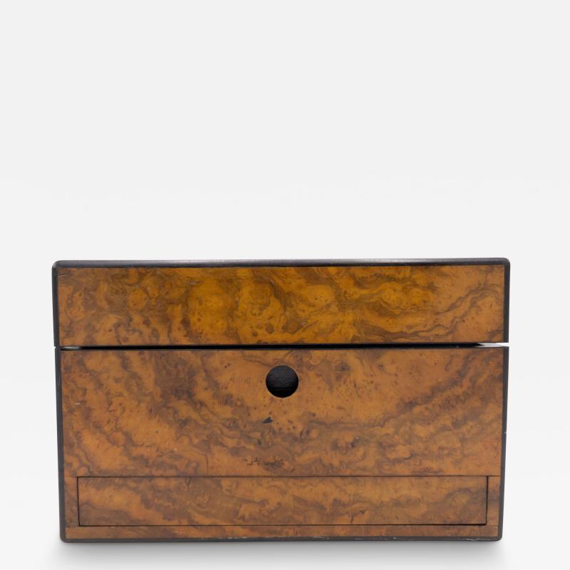 English Victorian Burl Wood Makeup Box 1