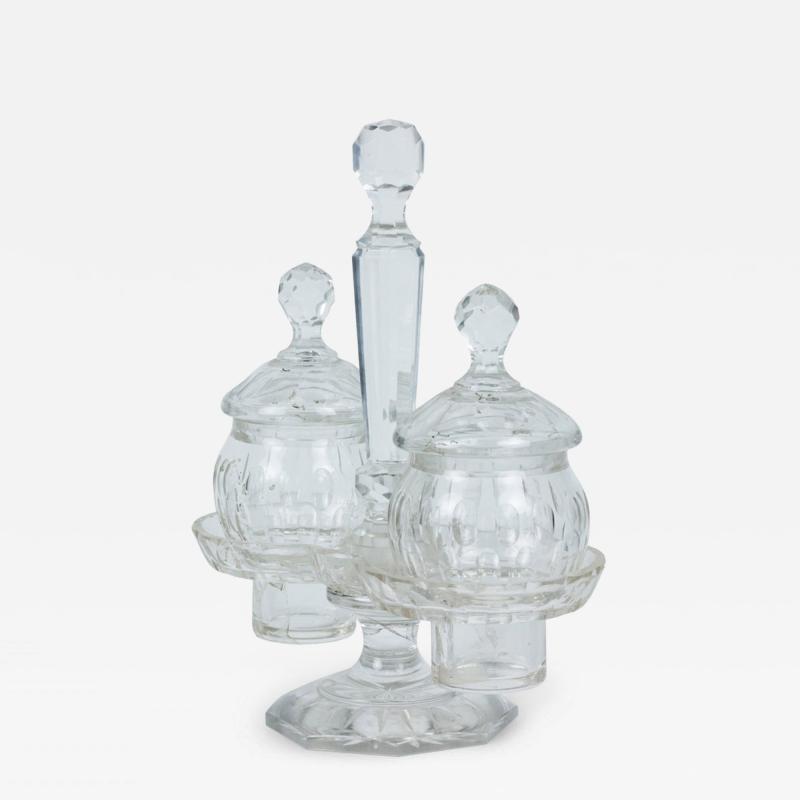 English Victorian Crystal Cruet Set