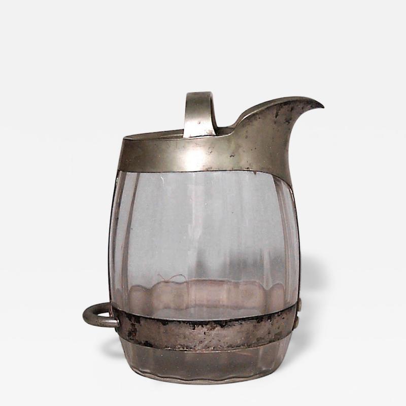 English Victorian Crystal and Silver Pitcher