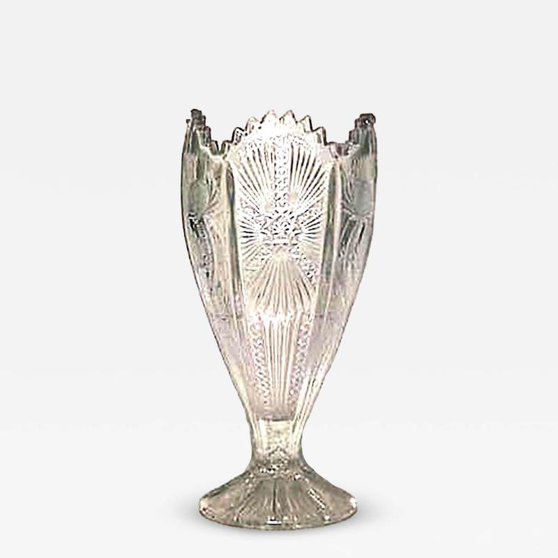 English Victorian Cut Crystal Vase