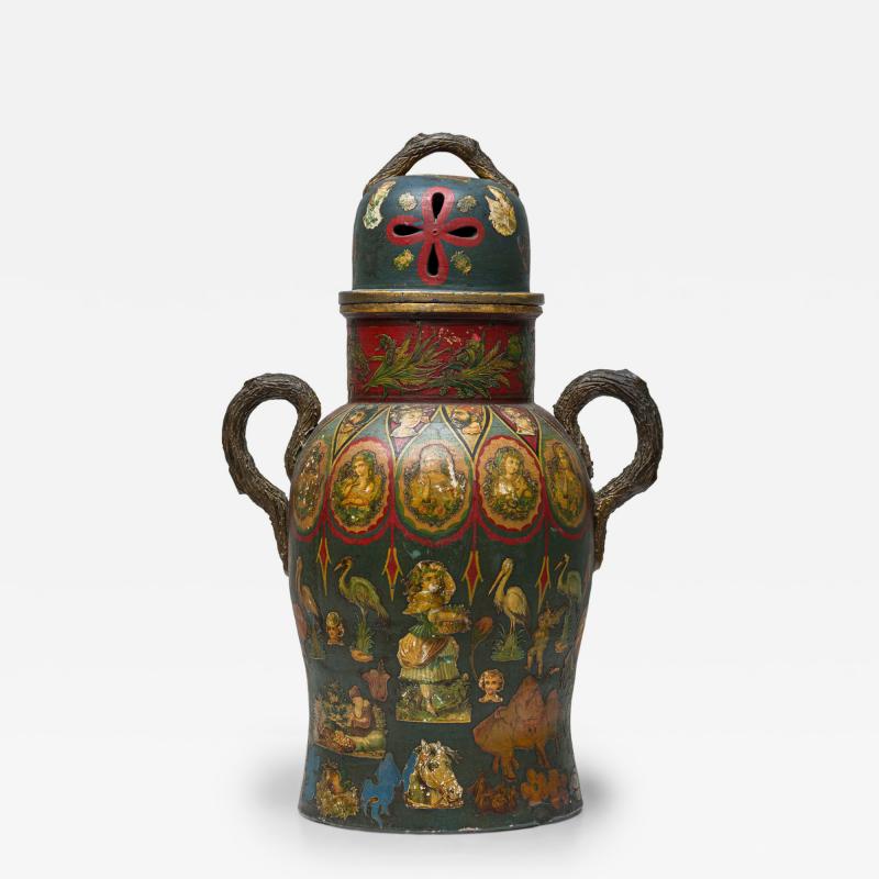 English Victorian Heavily Adorned and Aged Urn