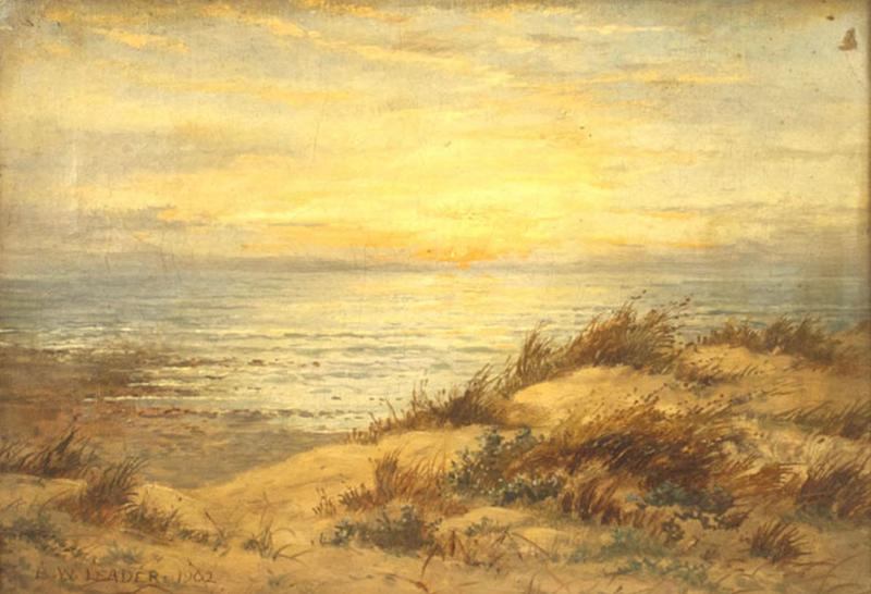 English Victorian Landscape of Beach at Sunset